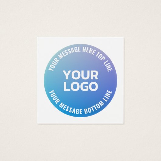 Ihr Logo | Blau bis Lila Ombre und Circle Text (Vorderseite)