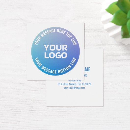 Ihr Logo | Blau bis Lila Ombre und Circle Text (Schreibtisch)