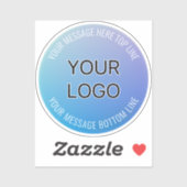 Ihr Logo | Blau bis Lila Ombre und Circle Text Aufkleber (Blatt)