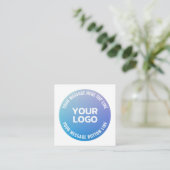 Ihr Logo | Blau bis Lila Ombre und Circle Text Begleitkarte (Stehend Vorderseite)