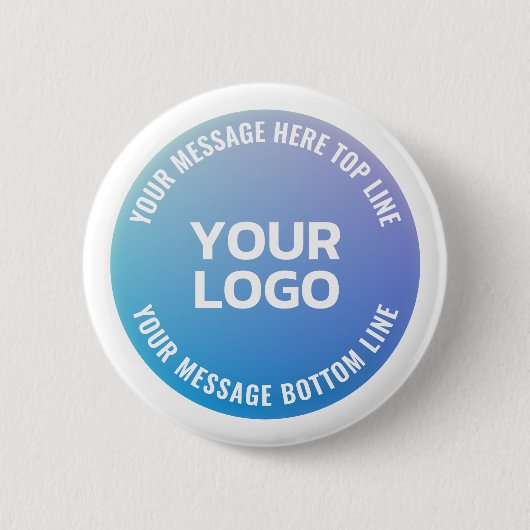 Ihr Logo | Blau bis Lila Ombre und Circle Text Button (Vorderseite)