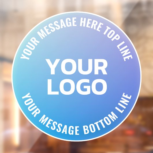 Ihr Logo | Blau bis Lila Ombre und Circle Text Fensteraufkleber (Blatt 2)