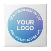Ihr Logo | Blau bis Lila Ombre und Circle Text Fliese (Vorderseite)