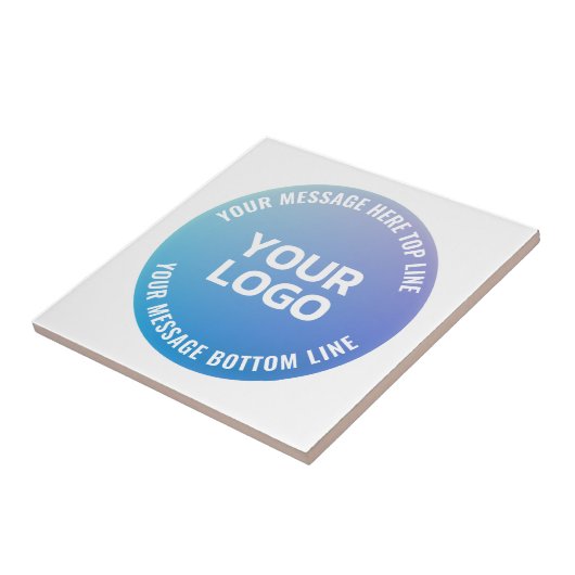 Ihr Logo | Blau bis Lila Ombre und Circle Text Fliese (Seite)