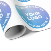 Ihr Logo | Blau bis Lila Ombre und Circle Text Geschenkpapier (Rolleneckpunkt)