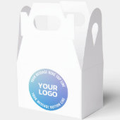 Ihr Logo | Blau bis Lila Ombre und Circle Text Geschenkschachtel (Offen)