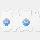 Ihr Logo | Blau bis Lila Ombre und Circle Text Geschenkschachtel (Ungeklappt)