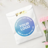 Ihr Logo | Blau bis Lila Ombre und Circle Text Geschenktütchen (Versiegelt)