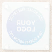 Ihr Logo | Blau bis Lila Ombre und Circle Text Glasuntersetzer (Rückseite)