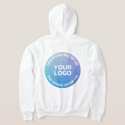 Ihr Logo | Blau bis Lila Ombre und Circle Text Hoodie (AblageHinten)