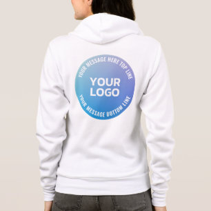 Ihr Logo Blau bis Lila Ombre und Circle Text Hoodie