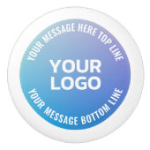 Ihr Logo | Blau bis Lila Ombre und Circle Text Keramikknauf (Vorderseite)