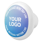 Ihr Logo | Blau bis Lila Ombre und Circle Text Keramikknauf (Rechts)