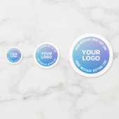 Ihr Logo | Blau bis Lila Ombre und Circle Text Konfetti (Vorderseiten)