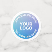 Ihr Logo | Blau bis Lila Ombre und Circle Text Konfetti (Klein Vorderseite)