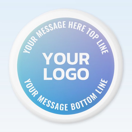 Ihr Logo | Blau bis Lila Ombre und Circle Text Magnet