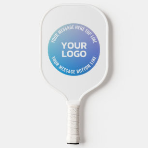 Ihr Logo Blau bis Lila Ombre und Circle Text Pickleball Schläger