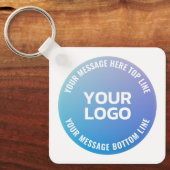 Ihr Logo | Blau bis Lila Ombre und Circle Text Schlüsselanhänger (Vorderseite)