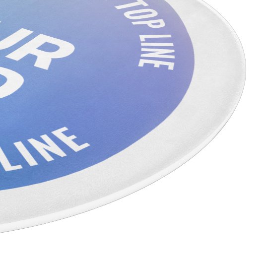 Ihr Logo | Blau bis Lila Ombre und Circle Text Schneidebrett (Ecke)