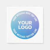 Ihr Logo | Blau bis Lila Ombre und Circle Text Serviette (Vorderseite)