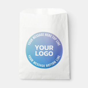 Ihr Logo   Blau zu Lila Ombre & Kreis Text Geschenktütchen