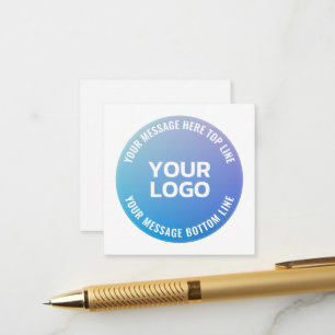 Ihr Logo Blau zu Lila Ombre und kreisförmiger Te Begleitkarte
