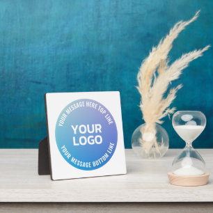 Ihr Logo Blau zu Lila Ombre und kreisförmiger Te Fotoplatte