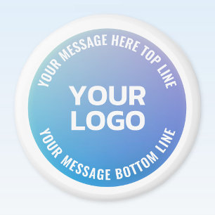 Ihr Logo Blau zu Lila Ombre und kreisförmiger Te Magnet
