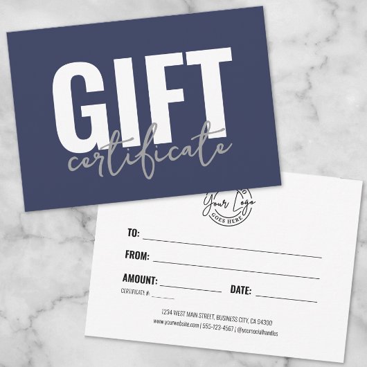 Ihr Logo Blue Business Geschenkgutschein Einladung