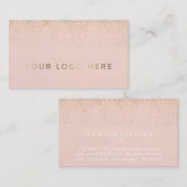 Ihr Logo Blush Gold Foil Einfache moderne Weiblich Visitenkarte (Vorne/Hinten)