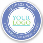 Ihr Logo, Bus. Name-Adresse oder beliebiger Text, Aufkleber (Vorderseite)