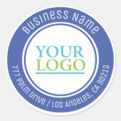 Ihr Logo, Bus. Name-Adresse oder beliebiger Text, Runder Aufkleber (Vorderseite)