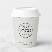 Ihr Logo | Business Beruflich Minimal Gray Pappbecher (Vorderseite)