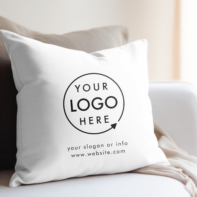 Ihr Logo | Business Corporate Modernes Minimalisti Kissen (Minimalist company branded throw pillows for business premises, giveaways & promotional swag.)