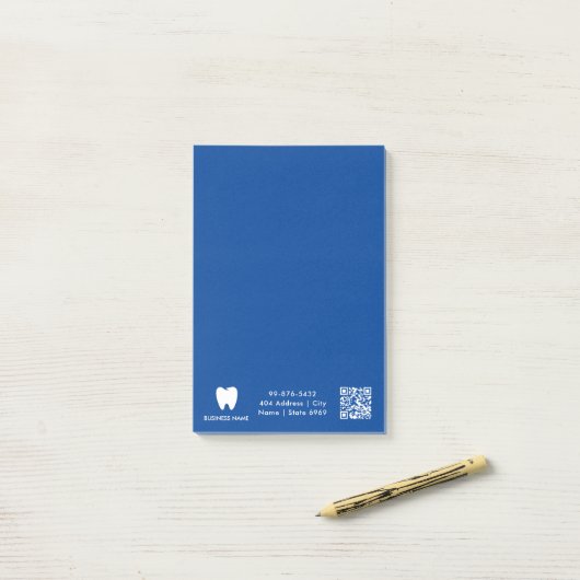 Ihr Logo | Business Dentist Modernes Minimalistisc Post-it Klebezettel (Auf Schreibtisch)