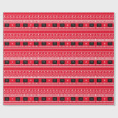 Ihr Logo Business Nordic Christmas Pattern Red Geschenkpapier (Flach)