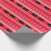 Ihr Logo Business Nordic Christmas Pattern Red Geschenkpapier (Ecke)