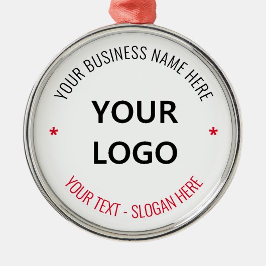 Ihr Logo Business Slogan Office Weihnachtsfest Par Ornament Aus Metall (Vorne)