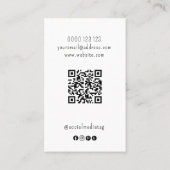 Ihr Logo Cactus Earring Card Social Media QR-Code Visitenkarte (Rückseite)