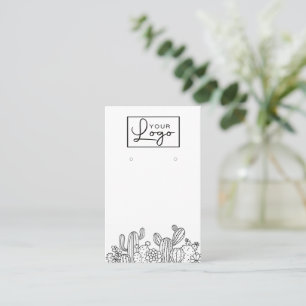 Ihr Logo Cactus Earring Card Social Media QR-Code Visitenkarte