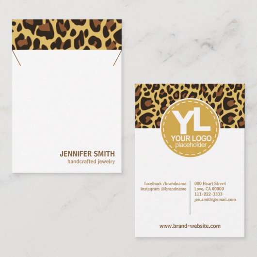 Ihr Logo Classic Leopard Print-Händler Visitenkarte (Vorne/Hinten)