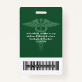 Ihr Logo Corporate Business Gesundheit Emerald Gre Ausweis (Rückseite)