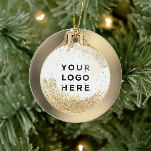 Ihr Logo Custom Christmas Ball | Hintergrund Keramik Ornament (Baum)