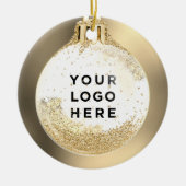 Ihr Logo Custom Christmas Ball | Hintergrund Keramik Ornament (Vorne)