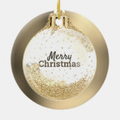 Ihr Logo Custom Christmas Ball | Hintergrund Keramik Ornament (Hinten)