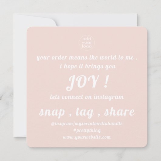 Ihr Logo dankt Ihnen für Ihr Unternehmen Dankeskarte (Rückseite)