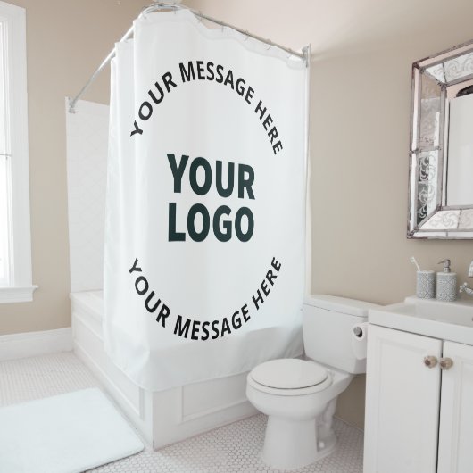 Ihr Logo, Design, Foto, Kunstwerk oder anderes Bil Duschvorhang (Beispiel)
