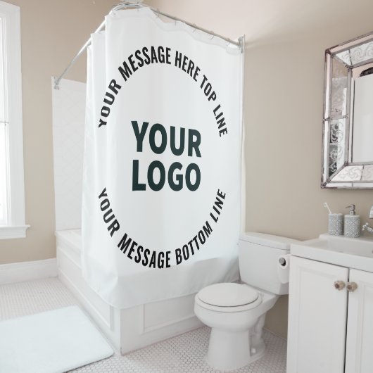 Ihr Logo-Design oder Bild | Fett bearbeitbarer Tex Duschvorhang (Beispiel)