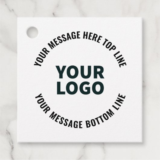Ihr Logo-Design oder Bild | Fett bearbeitbarer Tex Geschenkanhänger (Vorderseite)