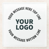 Ihr Logo-Design oder Bild | Fett bearbeitbarer Tex Glasuntersetzer (Vorderseite)